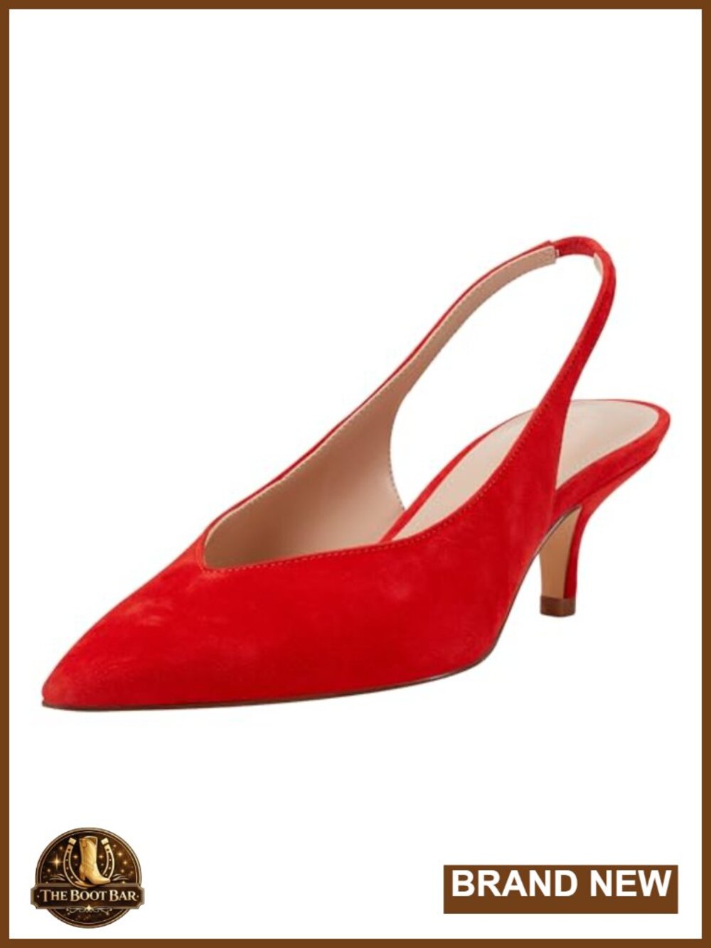 Suede Kitten Heel Slingback Pointy Toe Dress Pumps